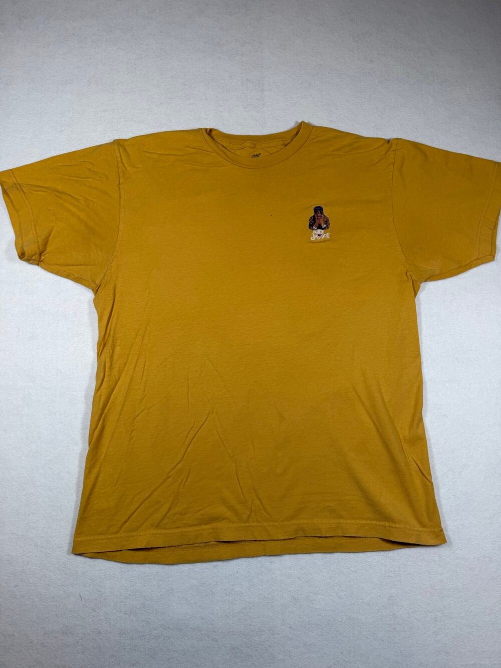 Poetic Justice Tupac Shakur T-Shirt Men’s Large Mustard Yellow Embroidered 2Pac